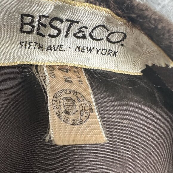 Vintage Ladies Hat Best & Co. Fifth Ave. New York Brown Pouf Top Knot Style - Picture 7 of 8